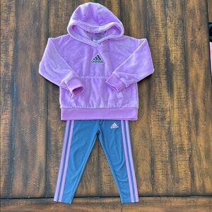 Adidas Kids Purple Hoodie and Matching Leggings Set